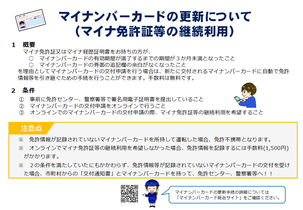 マイナンバーカードの更新について(免許情報の自動引継ぎ)